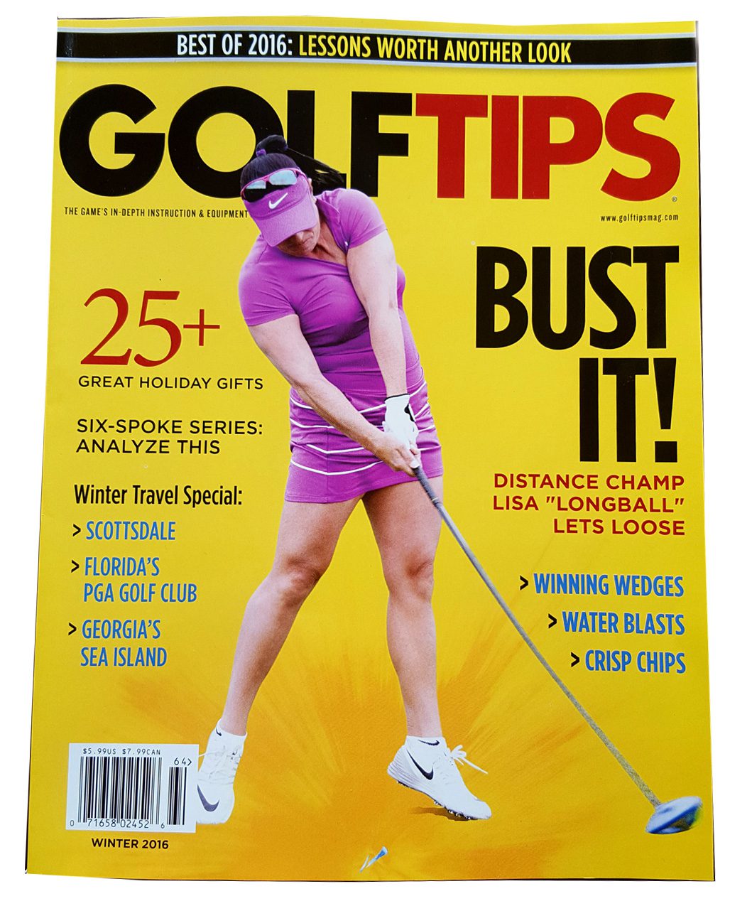 Lisa Longball Makes the Cover of Golf Tips Magazine